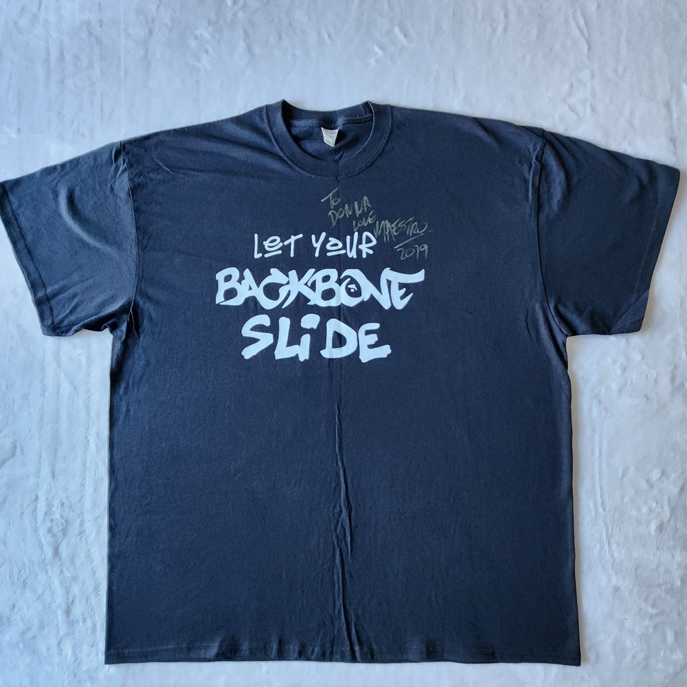 Maestro Fresh Wes Signed Shirt Mens 2XL Let Your Backbone Slide 2019 Tour Hiphop